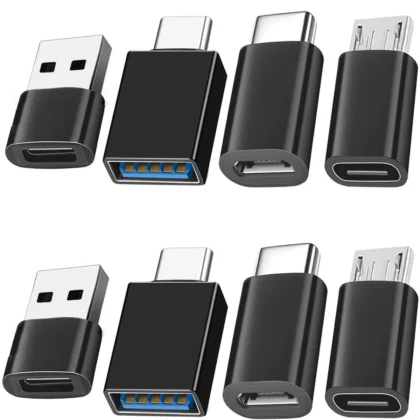 8pcs USB to USB C Adapter