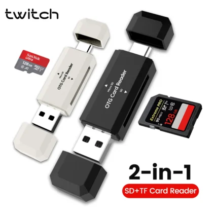 2 in 1 Type C SD TF Card Reader USB 2.0 Card Reader for PC Laptop Accessories High Speed Smart Memory Cardreader SD Card Adapter