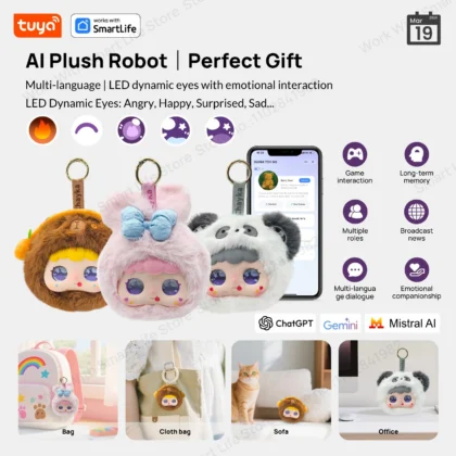 Tuya Smart AI Plush Robot W/LED
