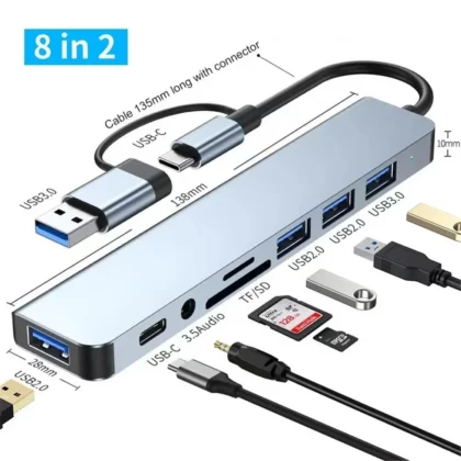 8 In 2 USB HUB With
