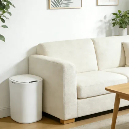 Smart Sensing Trash Can Automatic White