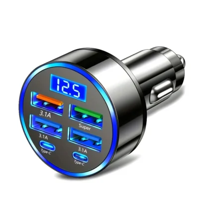 6-in-1 Fast Charging Car Adapter 3.1A