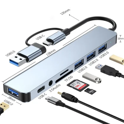 8 in 2 USB +Type C