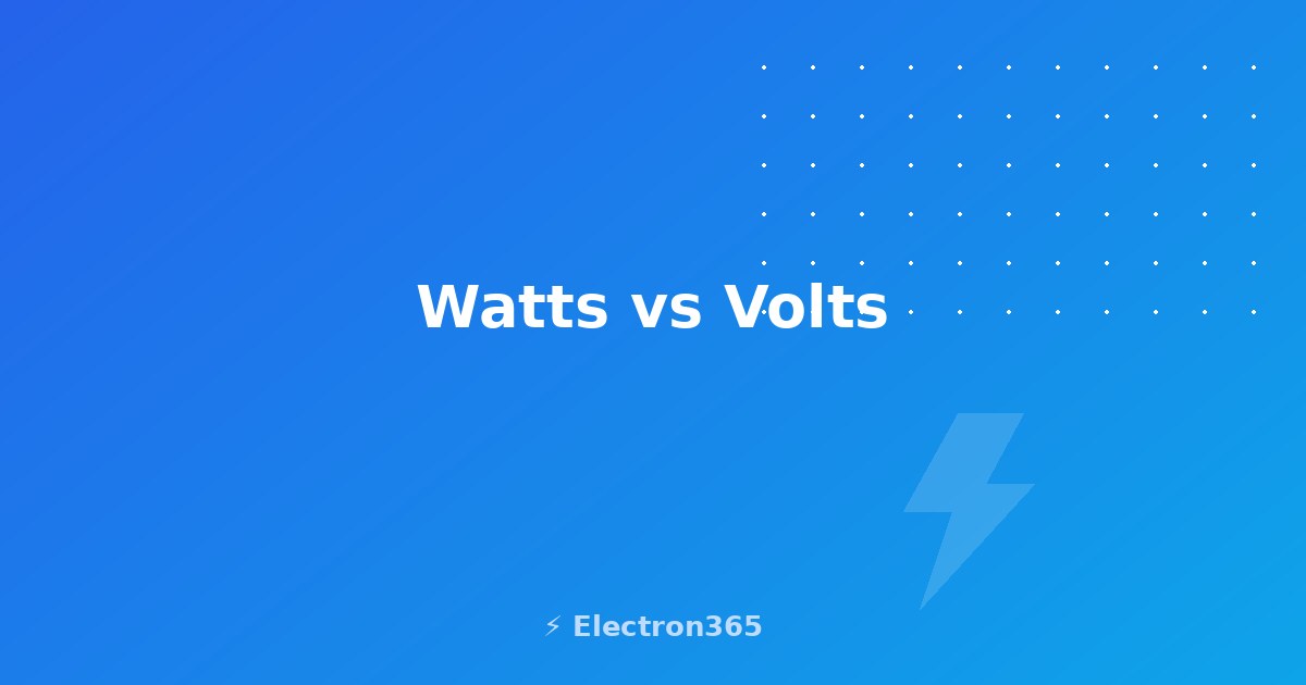 Watts vs Volts in Charging: The Difference That Actually Matters