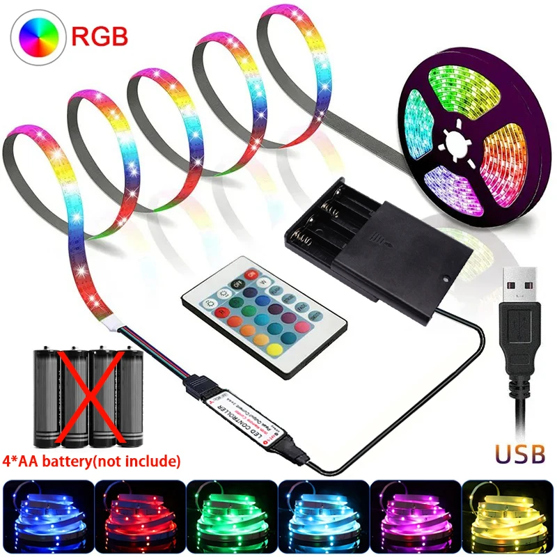 RGB LED Lights with Battery USB