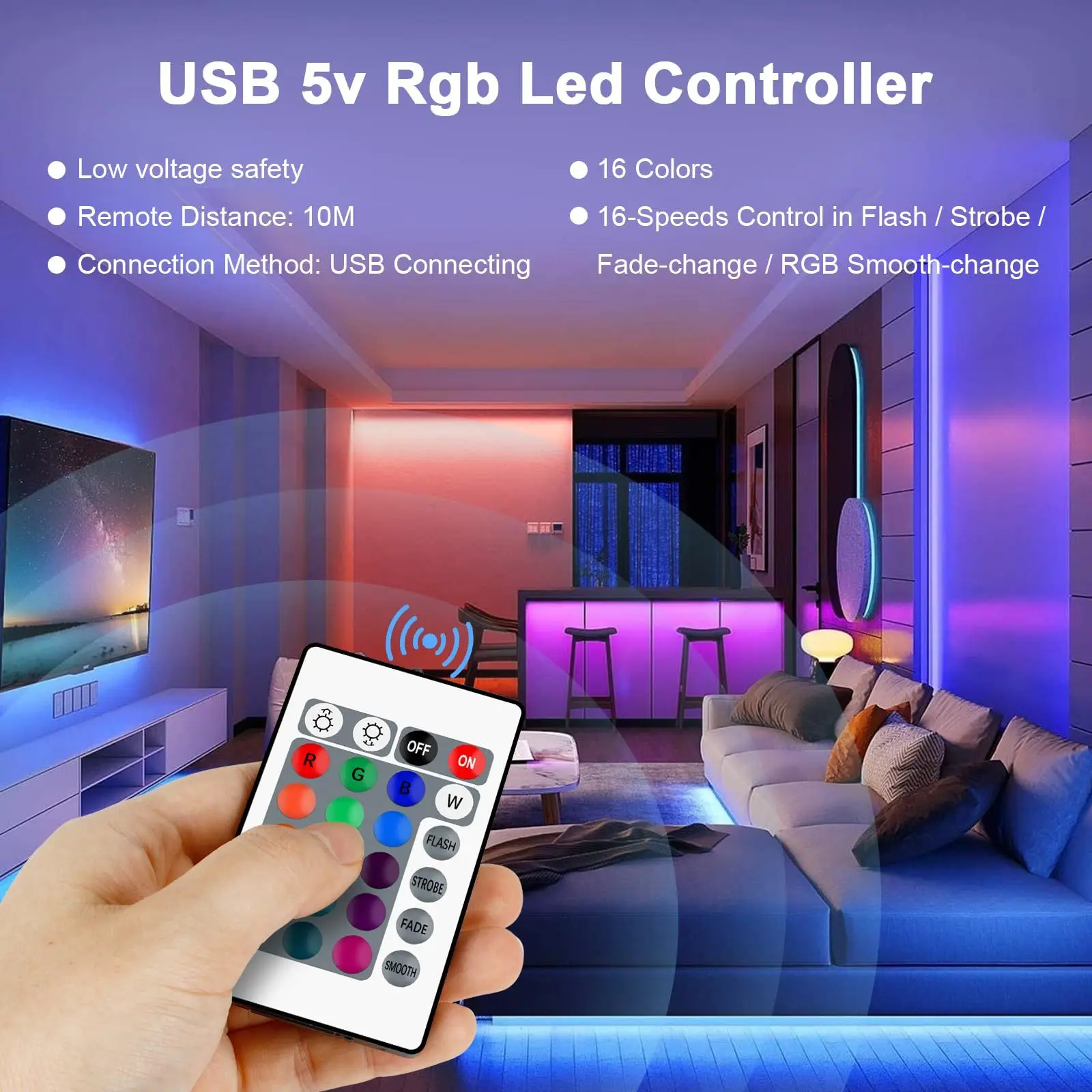 RGB 5050 Strip Light with 24 - Image 5